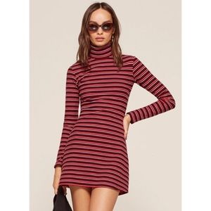Reformation Roberts turtleneck dress ribbed knit